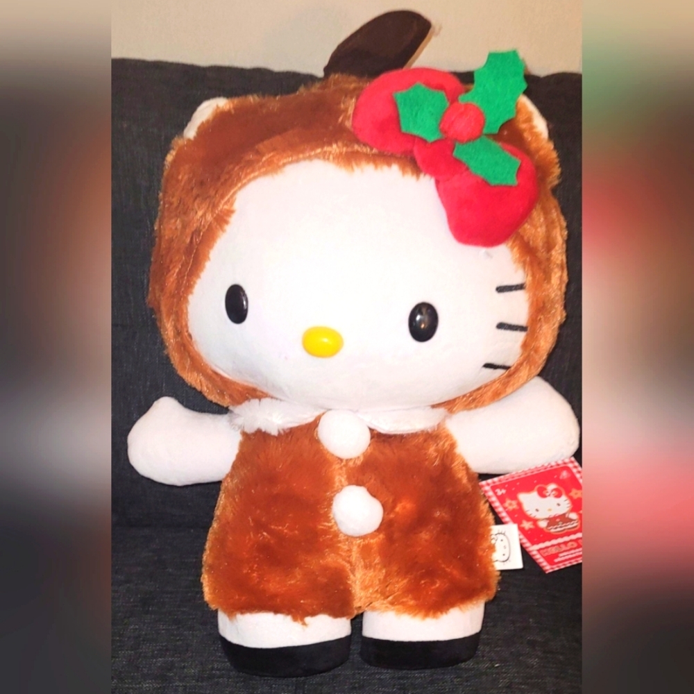 New Christmas Holiday Hello Kitty Reindeer Greeter Decoration